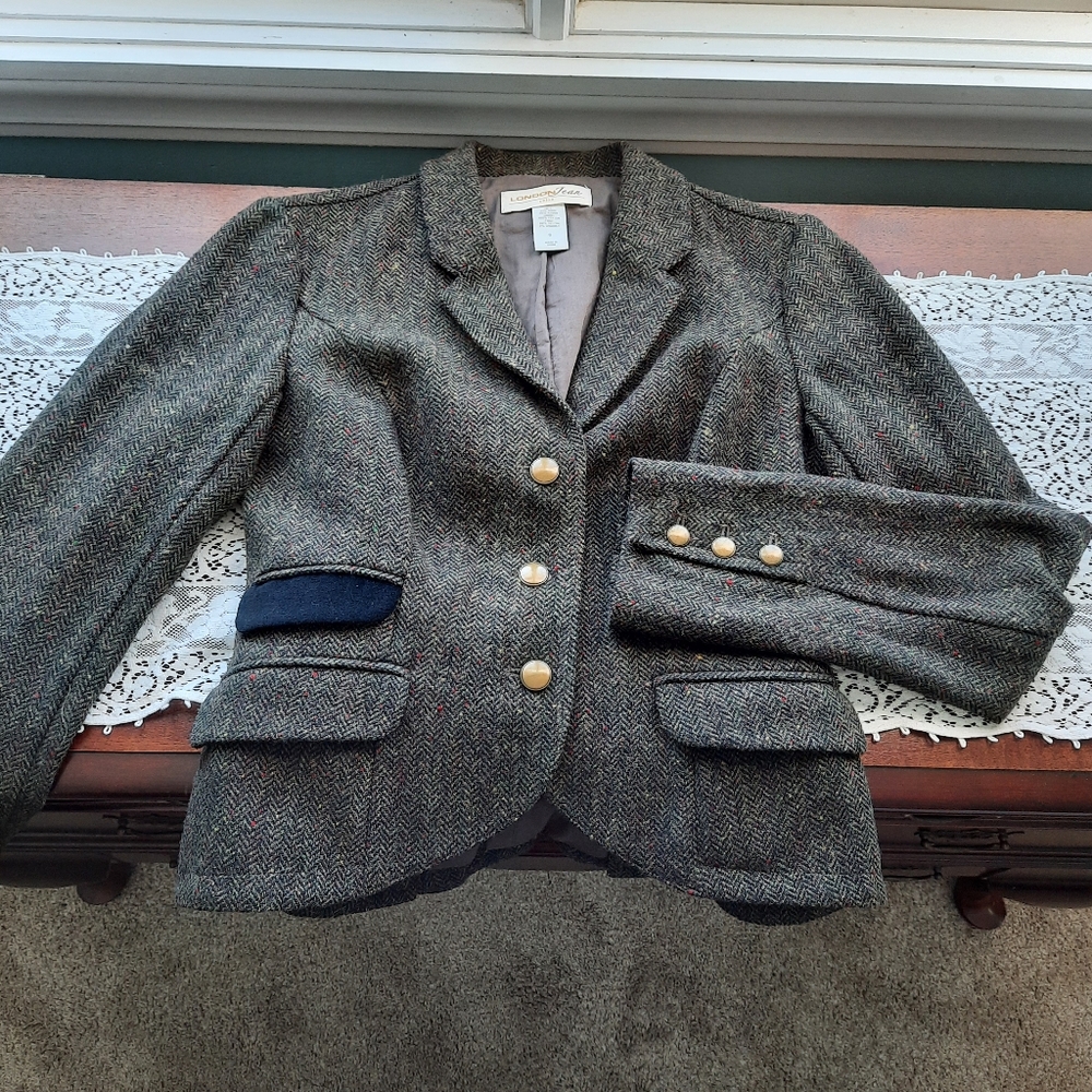 Tweed LondonJean chino wool blend blazer green sz6